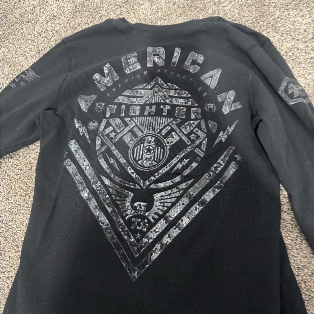 American Fighter Black Graphic Long Sleeve Tee